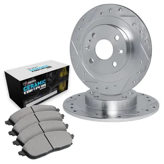 R1 Concepts WGTN1-74005 Brake Rotors - D/S - Silver W/ Euro Ceramic Pads